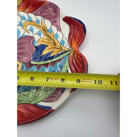 Dario Farrucci 90's Design Ceramic Fish Plate Hand Painted  10" Whimsical # 1 - Picture 4 of 7